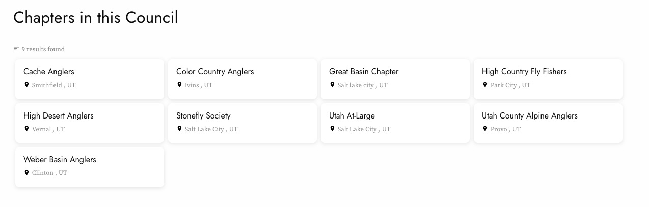 Utah Chapter list